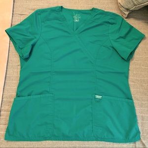 Cherokee Work Force Hunter Green Scrub Shirt